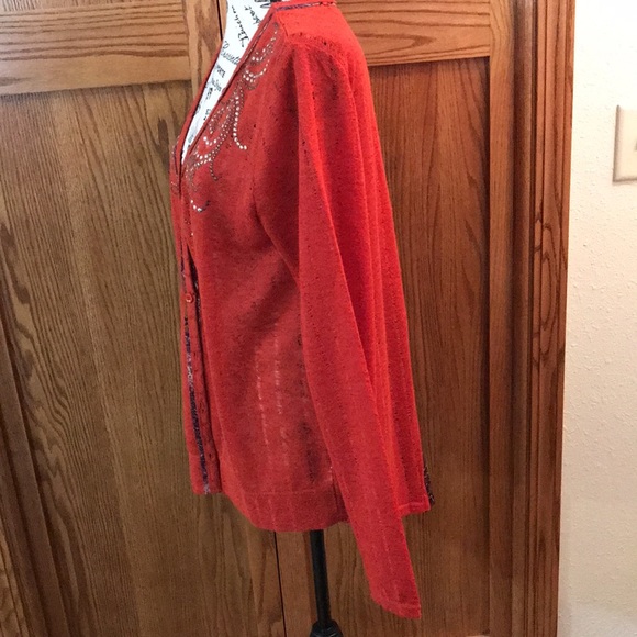 Miss Me Rust Embellished Boho High Low Cardigan - Picture 4 of 12